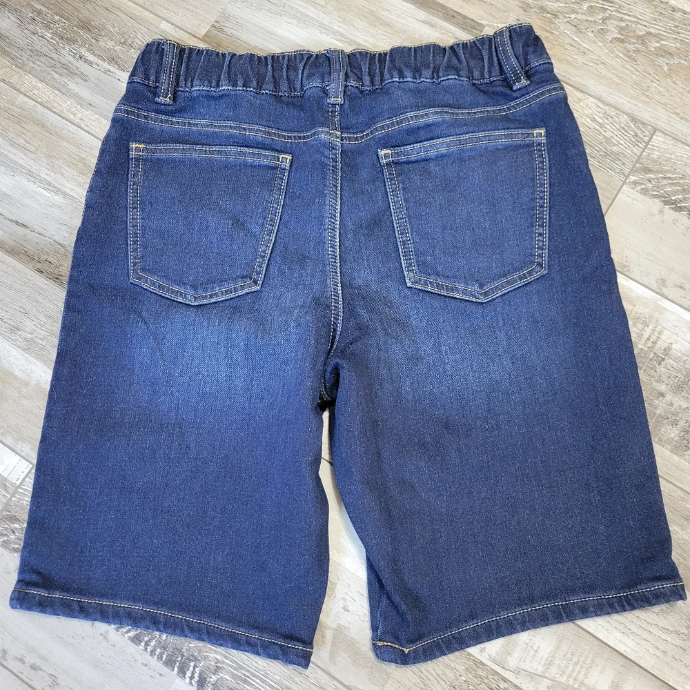 New Kid's ThereAbouts Dark Wash Flex Denim Shorts Size Large 14/16